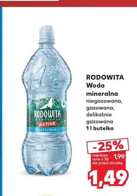 Woda mineralna niegazowana Rodowita promocja w Kaufland