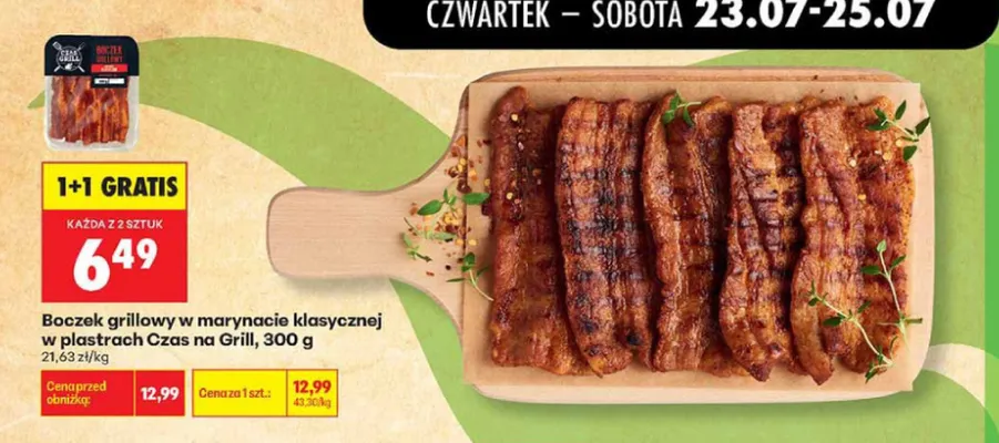 Boczek grillowy w marynacie klasycznej w plastrach Czas na Grill promocja w Biedronka