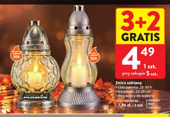 Znicz szklany promocja w Intermarche