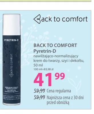 Krem do twarzy szyi i dekoltu Back to Comfort Pyretrin-D nawilżająco-normalizujący promocja w Hebe