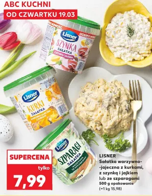 Sałatka warzywno-jajeczna z kurkami, z szynką i jajkiem lub ze szparagami promocja w Kaufland