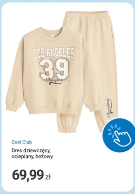 Dres dziewczęcy ocieplany Cool Club beżowy promocja w Smyk