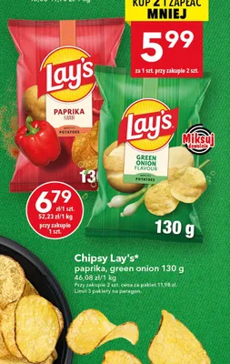 Chipsy Lay's green onion promocja w LEWIATAN
