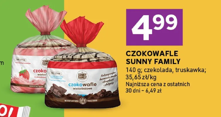 Czokowafle Sunny Family truskawkowe promocja w Stokrotka