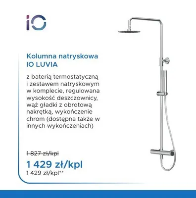 Kolumna natryskowa IO Luvia promocja w Blu Salony Łazienek