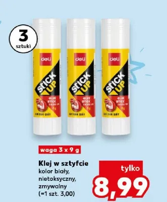 Klej w sztyfcie Deli 3-pak promocja w Kaufland