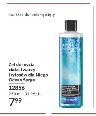 Żel do mycia ciała, twarzy i włosów dla Niego Ocean Surge Avon promocja w AVON