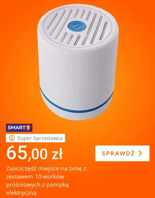 Zestaw 10 worków próżniowych z pompką elektryczną promocja w Allegro