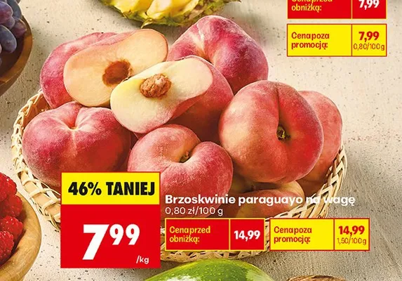 Brzoskwinie paraguayo na wagę promocja w Biedronka
