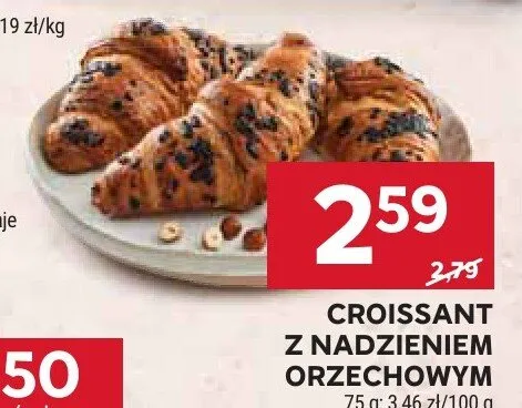 Croissant z nadzieniem orzechowym promocja w Stokrotka