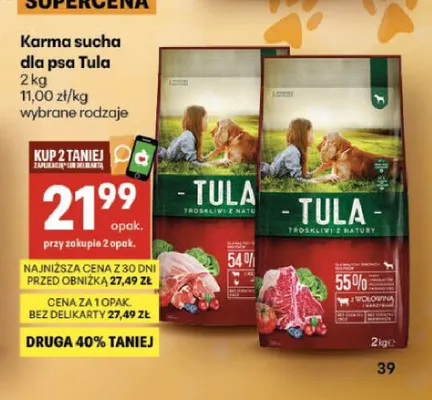 Karma sucha dla psa Tula promocja w Delikatesy Centrum