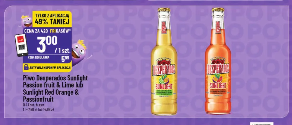 Piwo Desperados Sunlight Red Orange & Passionfruit promocja w POLOmarket