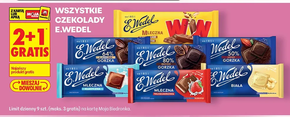 Czekolada E.Wedel mleczna WW promocja w Biedronka