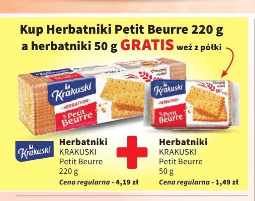 Herbatniki Krakuski Petit Beurre promocja w Intermarche