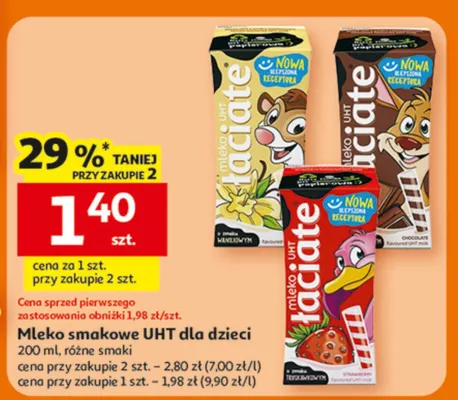 Mleko smakowe UHT dla dzieci promocja w Auchan