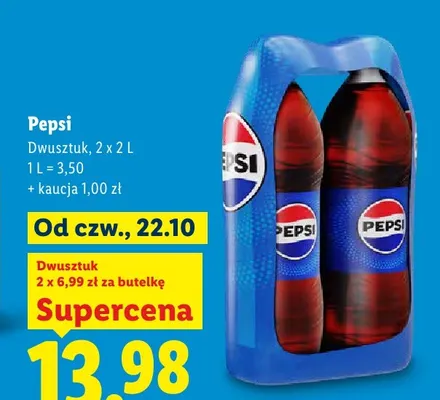 Napój gazowany Pepsi 2-pak promocja w Lidl