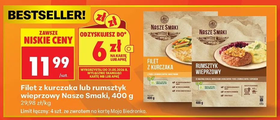 Zestaw obiadowy Filet z kurczaka Nasze Smaki promocja w Biedronka