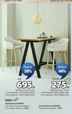 Krzesło barowe Adslev promocja w Jysk
