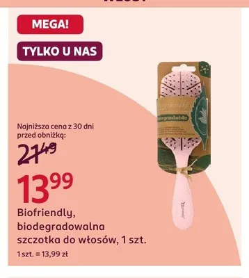 Biodegradowalna szczotka do włosów Biofriendly promocja w Rossmann