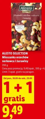 Mieszanka orzechów nerkowca i żurawiny Alesto Selection promocja w Lidl