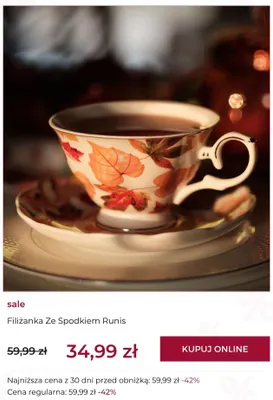 Filiżanka ze spodkiem Runis home & you promocja w home&you