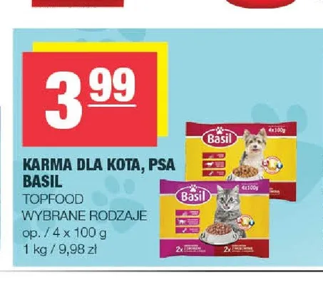 Karma dla kota psa Basil 4-pak promocja w SPAR
