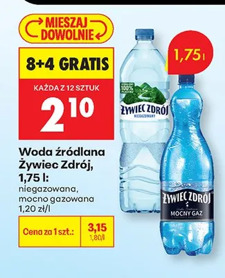 Woda źródlana Żywiec Zdrój niegazowana 1,75 l promocja w Biedronka