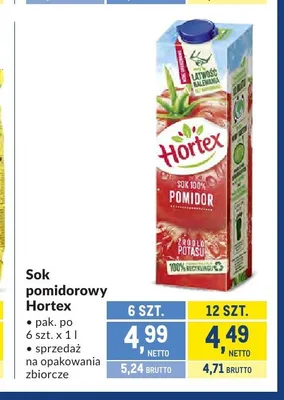 Sok pomidorowy Hortex promocja w Makro
