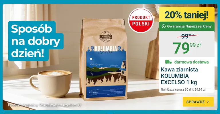 Kawa ziarnista Kolumbia Excelso Beskidzka Palarnia Kawy promocja w ERLI