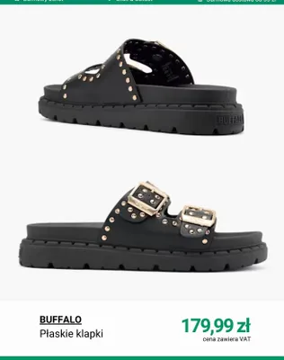 Płaskie klapki BUFFALO promocja w Deichmann
