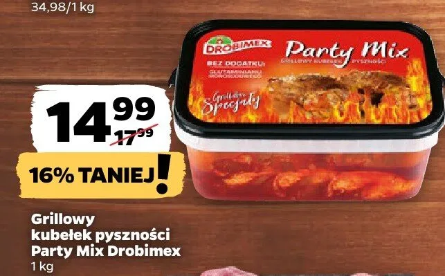 Grillowy kubełek pyszności Party Mix Drobimex promocja w Netto