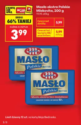 Masło ekstra Polskie Mlekovita promocja w Biedronka