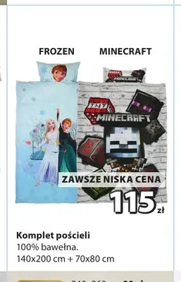 Komplet pościeli flanelowej 140 x 200 + 70 x 80 cm promocja w Jysk