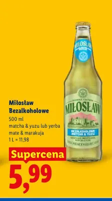 Piwo bezalkoholowe Miłosław yerba mate & marakuja promocja w Lidl