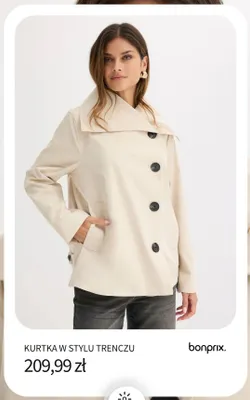 Kurtka w stylu trenczu Bonprix promocja w bonprix