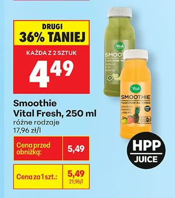 Smoothie różne rodzaje promocja w Biedronka
