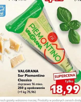 Ser Piemontino Classico dojrzewa 16 mies. Valgrana promocja w Kaufland