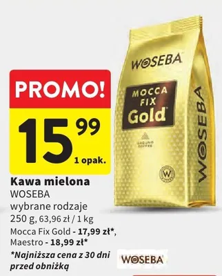 Kawa mielona Woseba Mocca Fix Gold promocja w Intermarche