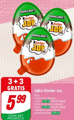 Jajko Kinder Joy Minecraft promocja w Dino