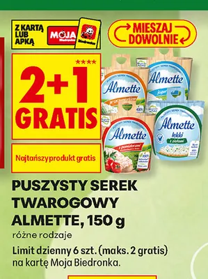 Puszysty serek twarogowy Almette promocja w Biedronka