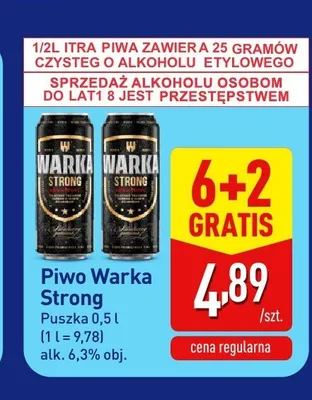Piwo Warka Strong promocja w Aldi