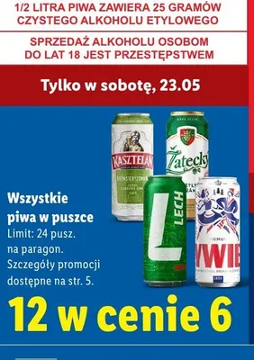 Piwo Kasztelan Niepasteryzowane promocja w Lidl