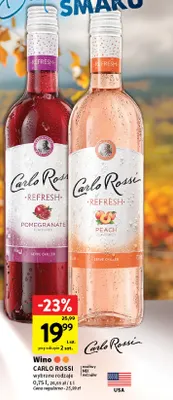 Wino białe Carlo Rossi Refresh Peach promocja w Intermarche