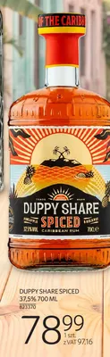 Rum Duppy Share Spiced 37,5% promocja w Selgros