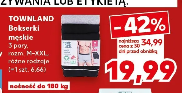 Bokserki męskie 3-pak Townland promocja w Kaufland