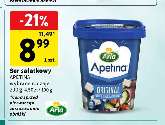 Ser sałatkowy Apetina Arla promocja w Intermarche