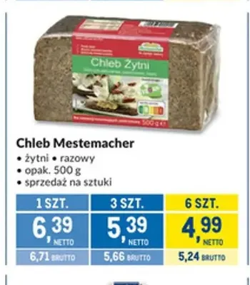 Chleb żytni Mestemacher promocja w Makro