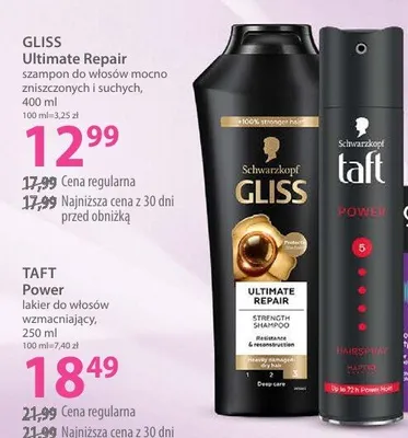 Lakier do włosów wzmacniający Taft Power promocja w Hebe