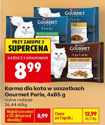 Karma dla kota w saszetkach Gourmet Perle różne rodzaje promocja w Biedronka