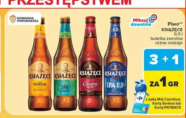 Piwo bezalkoholowe Książęce IPA promocja w Carrefour Market